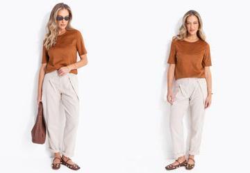 Cal�a Natura em Viscose com Linho