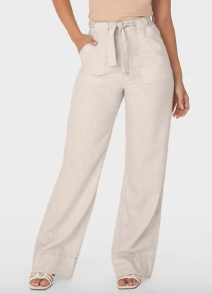 Malwee - Calça Off White Alfaiataria Cintura Alta - MALWEE