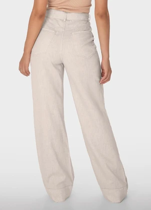 Malwee - Calça Off White Alfaiataria Cintura Alta - MALWEE