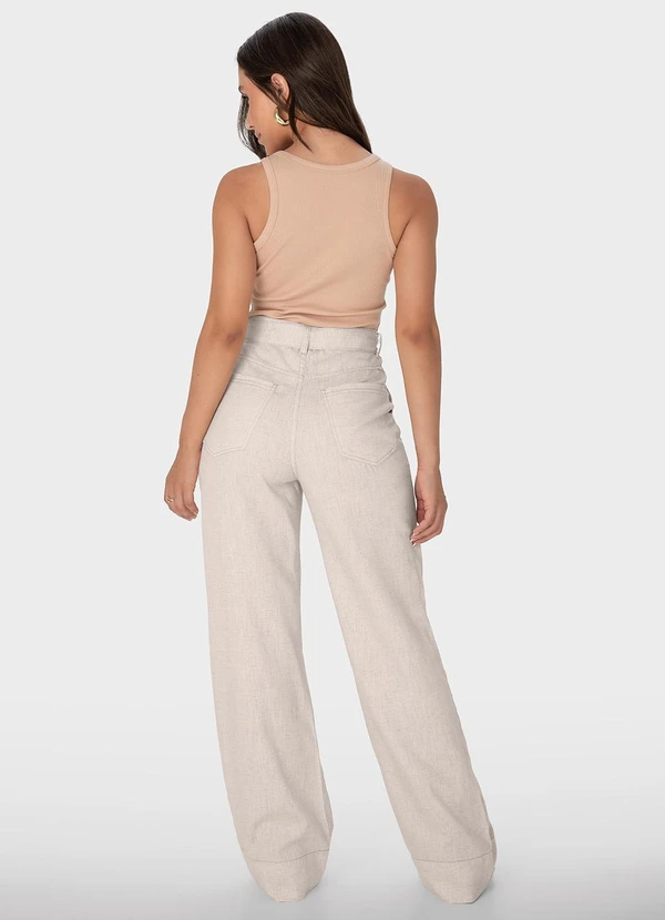 Malwee - Calça Off White Alfaiataria Cintura Alta 4