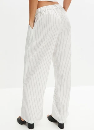 bonprix - Calça Off White em Crepe Plano - BONPRIX