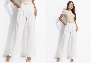 Cala Off White em Crepe Plano