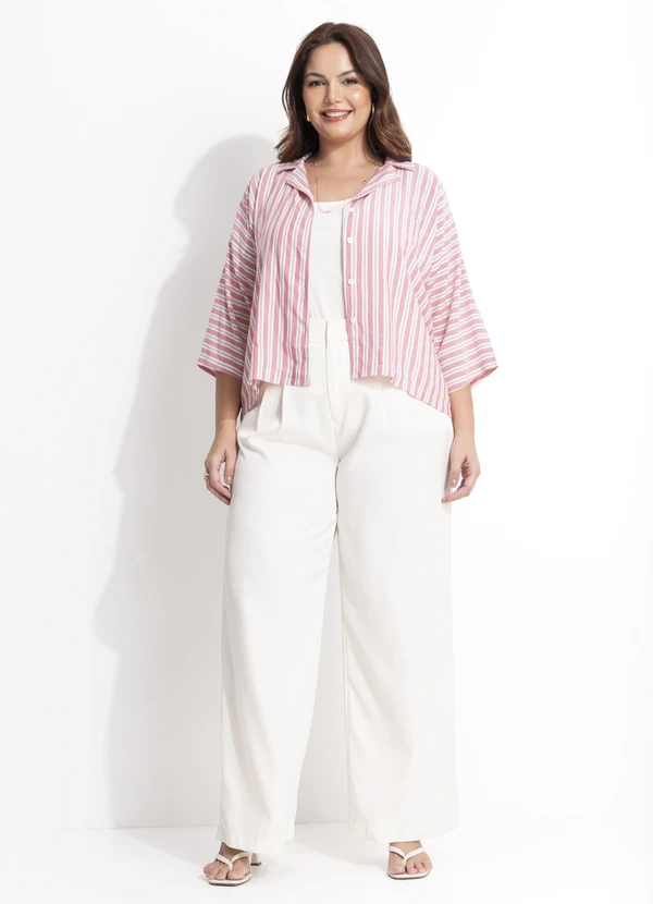 Quintess - Calça Off White em Crepe Plano 14