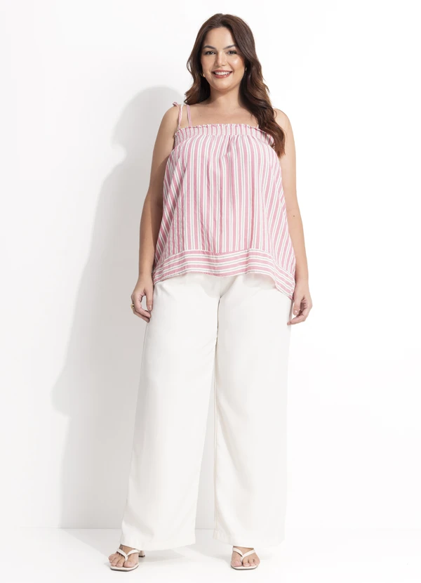 Quintess - Calça Off White em Crepe Plano 15