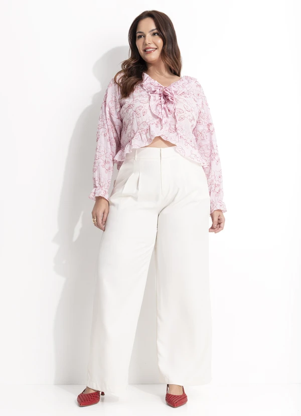 Quintess - Calça Off White em Crepe Plano 8