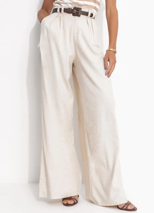 bonprix - Calça Off White em Linho - BONPRIX