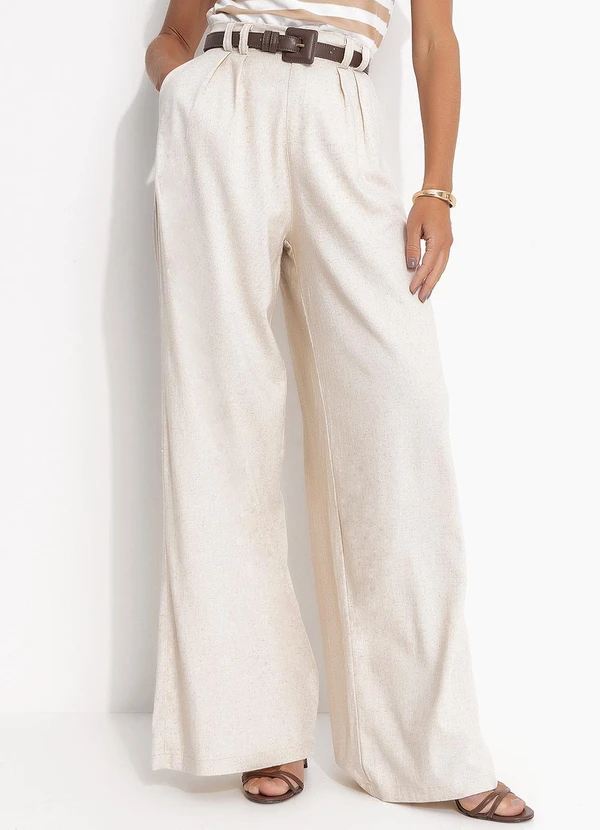 bonprix - Calça Off White em Linho