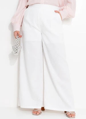 Quintess - Calça Off White em Linho - QUINTESS