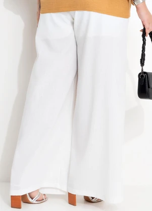 Quintess - Calça Off White em Linho - QUINTESS
