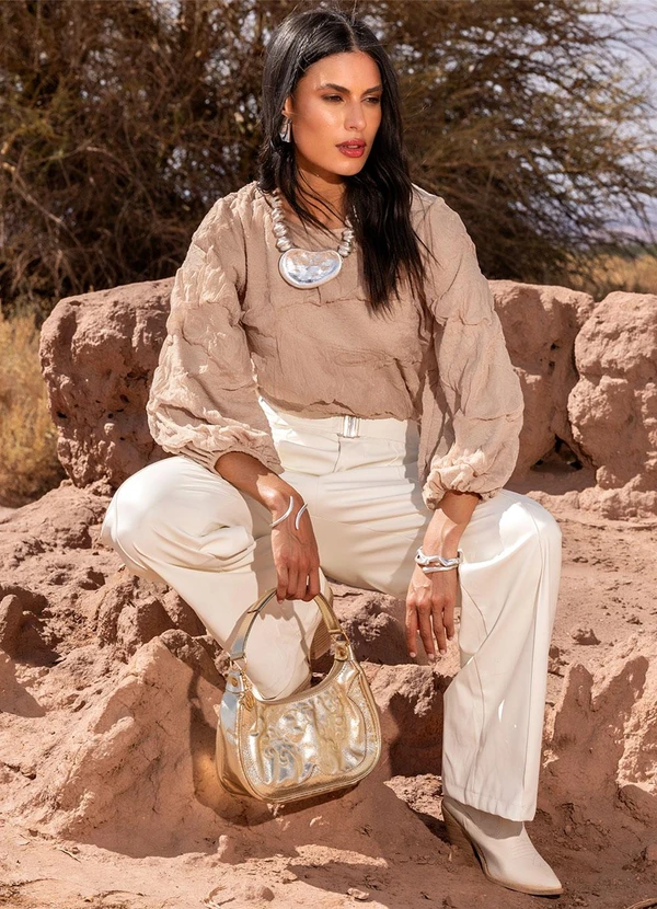 Quintess - Calça Off White em Material Sintético 18