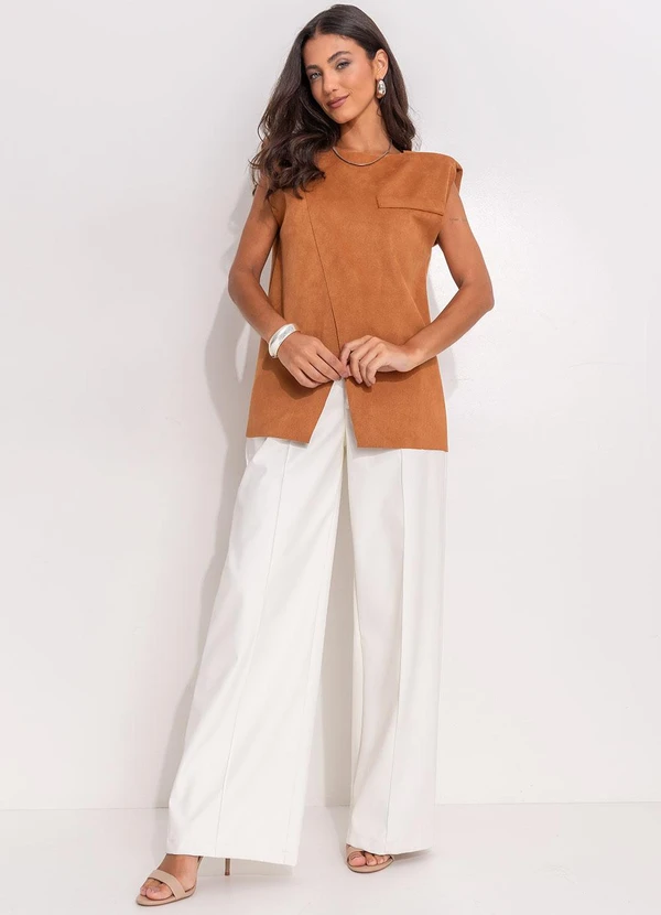 Quintess - Calça Off White em Material Sintético 3