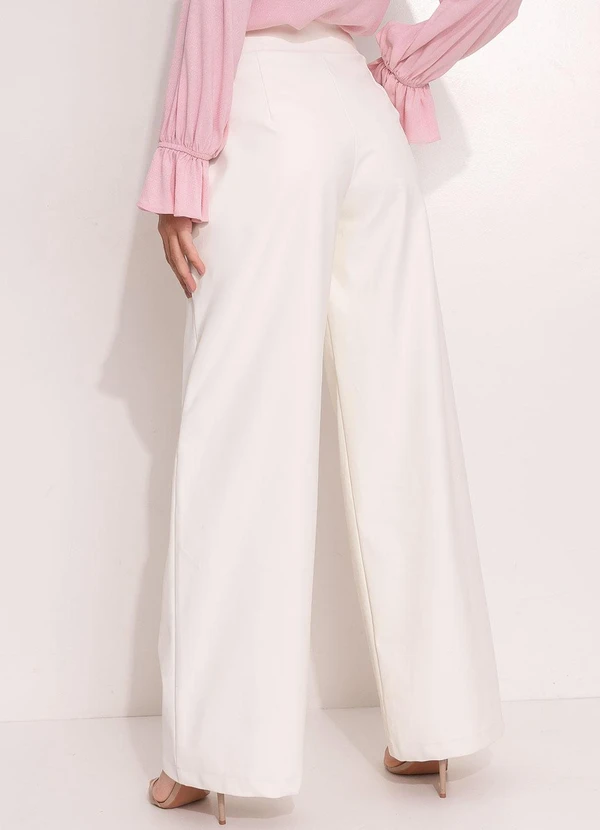 Quintess - Calça Off White em Material Sintético 6