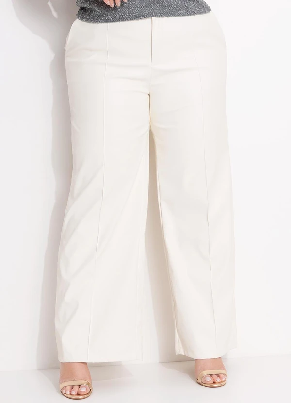 Quintess - Calça Off White em Material Sintético 9