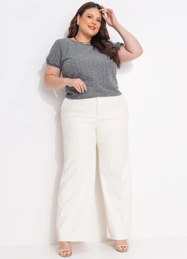 Quintess - Calça Off White em Material Sintético 10