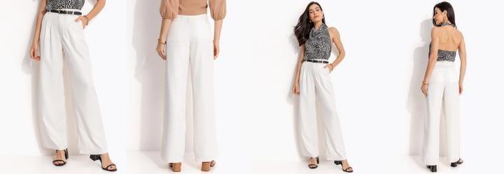 Cala Off White em Crepe Plano