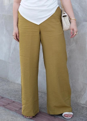 Quintess - Calça Oliva em Tecido Viscose com Elastano - QUINTESS