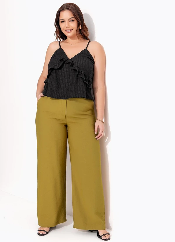 Quintess - Calça Oliva em Tecido Viscose com Elastano 13