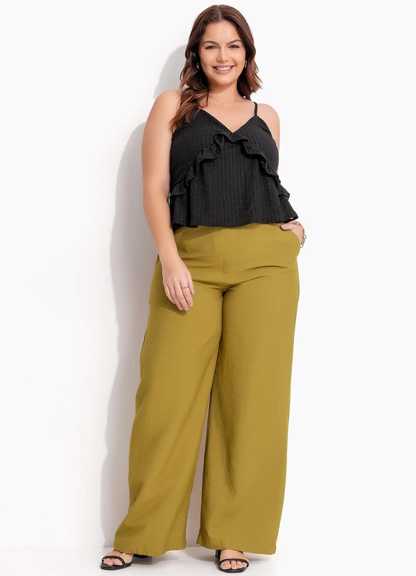 Quintess - Calça Oliva em Tecido Viscose com Elastano 15