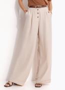 Calça Pantalona Bege em Air Flow