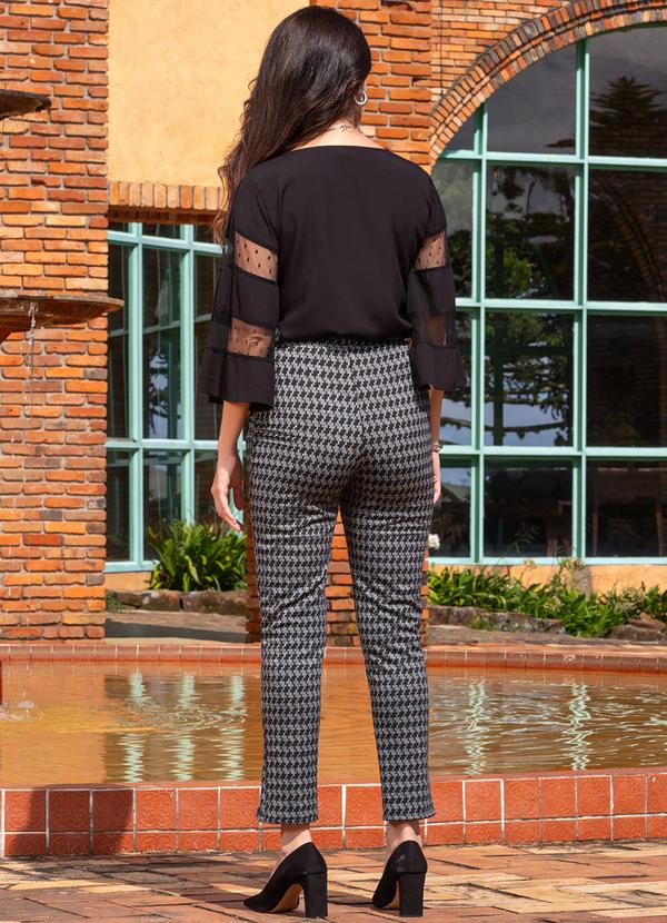 Quintess - Calça Pied de Poule em Malha Jacquard Peluciada 4