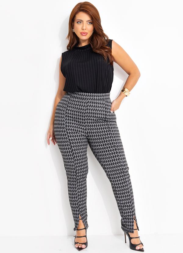 Quintess - Calça Pied de Poule em Malha Jacquard Peluciada 8