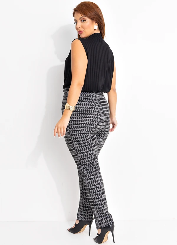 Quintess - Calça Pied de Poule em Malha Jacquard Peluciada 9