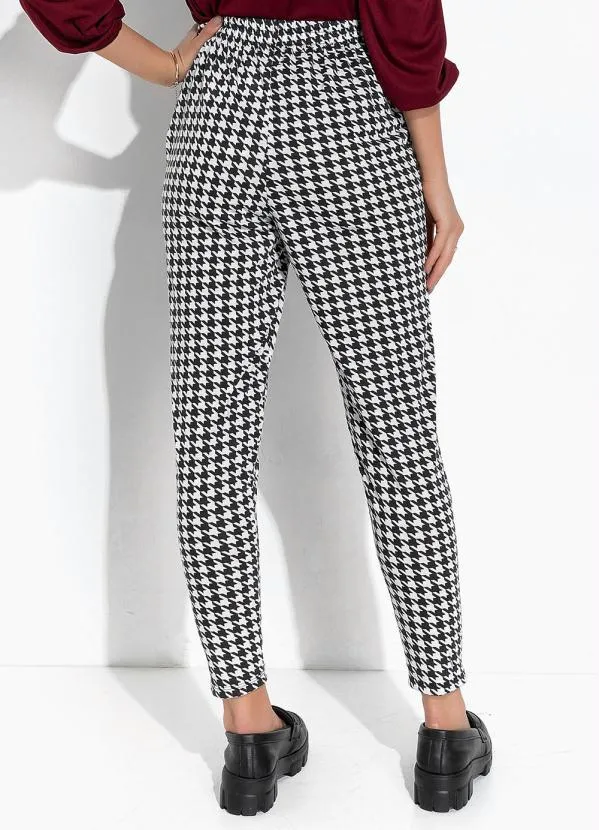 Moda Pop - Calça Pied de Poule P&B em Poliviscose 2