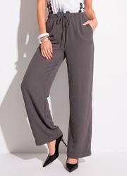 Cal�a Pijama Chumbo em Crepe Plano
