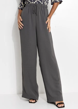 Quintess - Calça Pijama Chumbo em Crepe Plano - QUINTESS