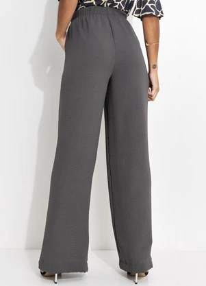 Quintess - Calça Pijama Chumbo em Crepe Plano - QUINTESS