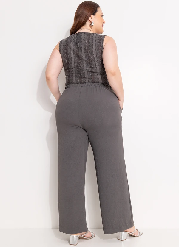Quintess - Calça Pijama Chumbo em Crepe Plano 10