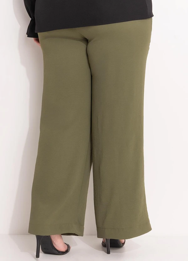 Quintess - Calça Pijama Verde em Crepe Plano 9