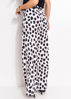 bonprix - Calça Poá Abstrato em Malha Crepe - BONPRIX