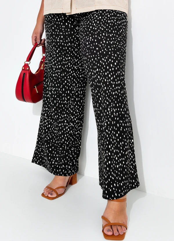 Quintess - Calça Poá Desconstruído em Malha de Viscose 5