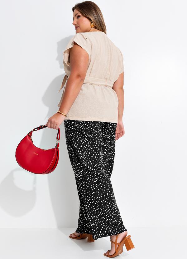 Quintess - Calça Poá Desconstruído em Malha de Viscose 8