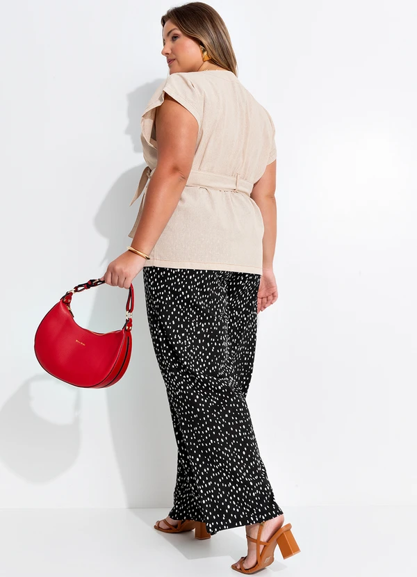 Quintess - Calça Poá Desconstruído em Malha de Viscose 8