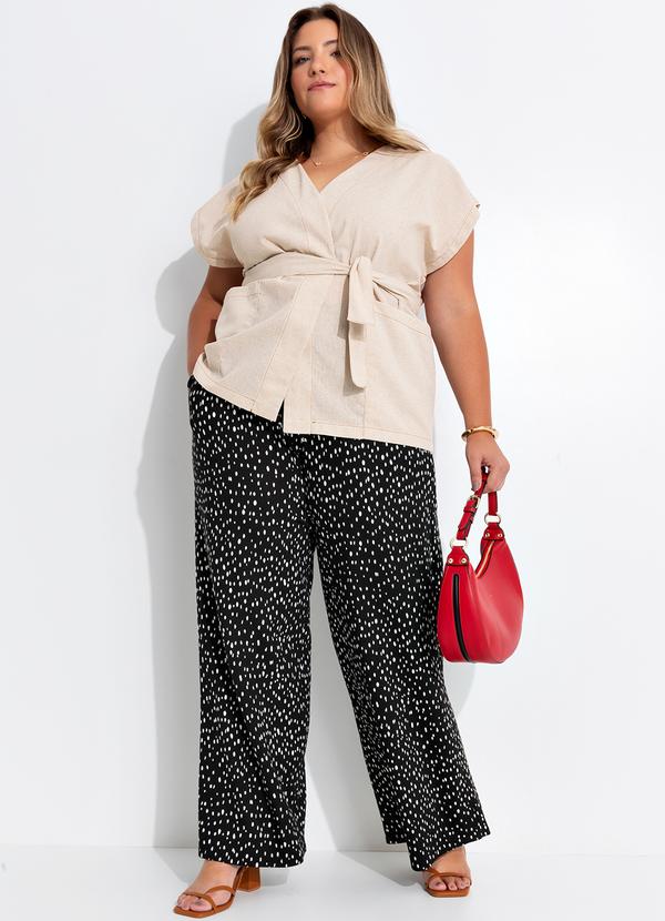 Quintess - Calça Poá Desconstruído em Malha de Viscose 9