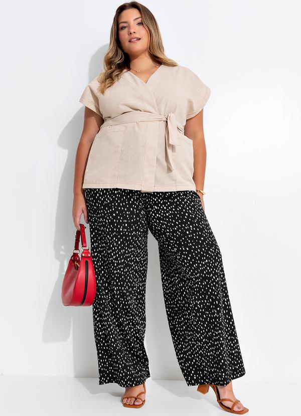 Quintess - Calça Poá Desconstruído em Malha de Viscose 10