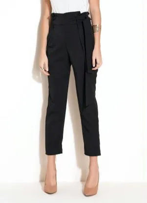 Calça Preta Clochard com Faixa Quintess