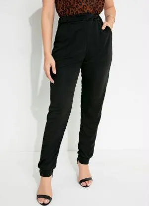 Calça Preta com Bolsos Funcionais Moda Pop