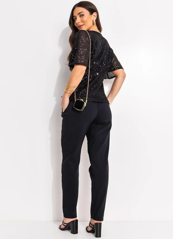 bonprix - Calça Preta em Bengaline 5