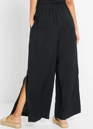 bonprix - Calça Preta em Crepe Plano - BONPRIX