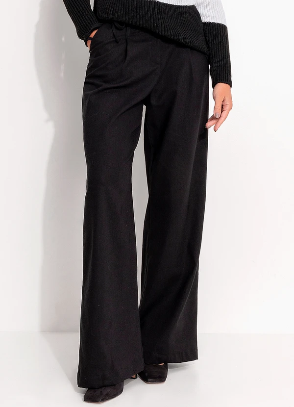 Quintess - Calça Preta em Linho