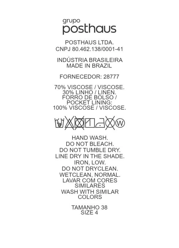 Quintess - Calça Pantalona Preta em Viscose e Linho com Cintura Alta 9