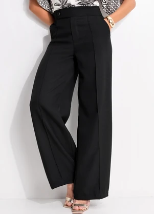 Quintess - Calça Preta em Tecido de Poliéster - QUINTESS