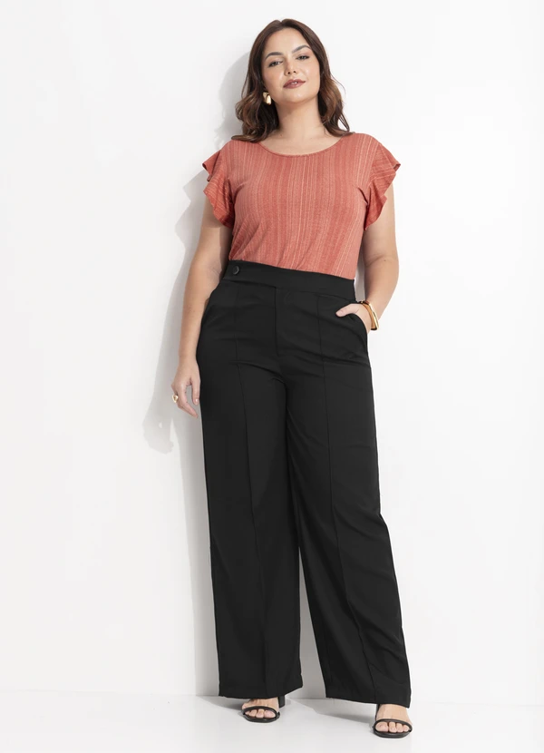 Quintess - Calça Preta em Tecido de Poliéster 11