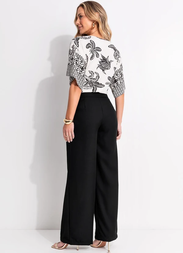 Quintess - Calça Preta em Tecido de Poliéster 4