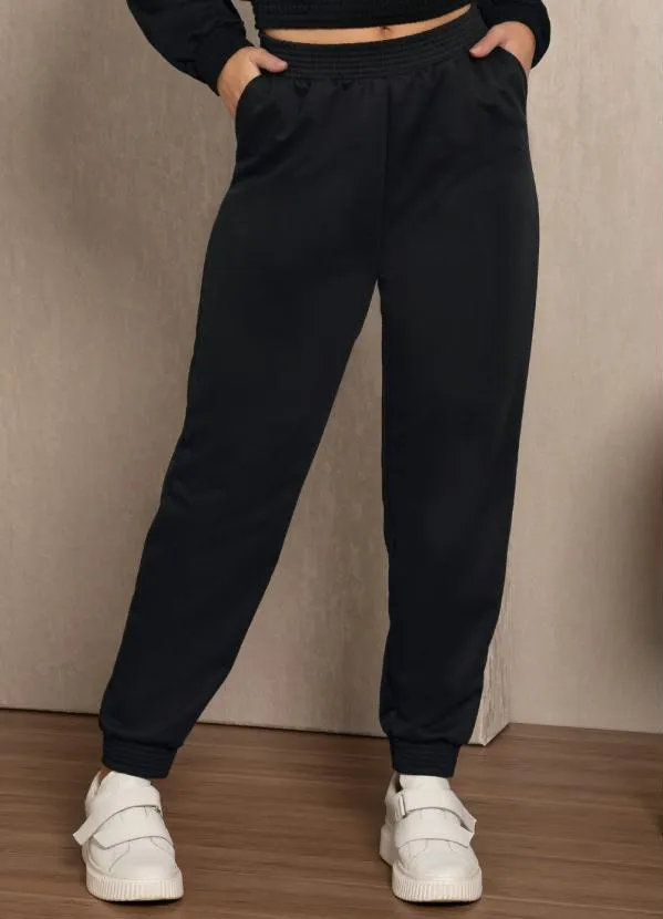 Calça Jogger CalÇa De Malha Com ElÁstico Na Cintura Calça Jogger
