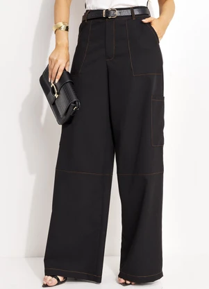 Quintess - Calça Preto em Alfaiataria - QUINTESS