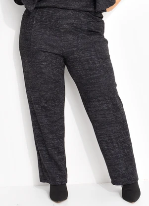 Quintess - Calça Preto em Malha com Lurex - QUINTESS